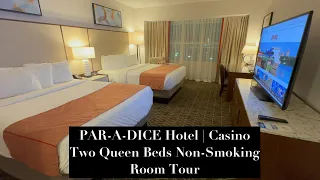 PAR-A-DICE HOTEL | CASINO Two Queen Beds Non-Smoking Room Tour Peoria Illinois Boyd Gaming