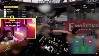 Lando Norris reacts to himself playing F1 2021 for the first time