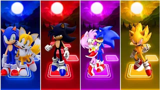 Sonic Tails vs Dark Sonic vs Amy Sonic Exe vs Fleetway Super Sonic | Tiles Hop EDM Rush