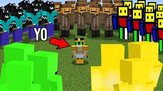 MINECRAFT pero 100 YOUTUBERS intentaran CAZARME para GANAR!😱