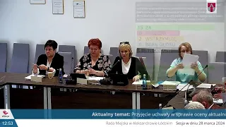 LXXXIV sesja Rady Miejskiej w Aleksandrowie Łódzkim.