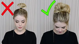 КРАСИВЫЙ НЕБРЕЖНЫЙ ПУЧОК ЗА 1 МИНУТУ | EASY MESSY BUN HAIR TUTORIAL