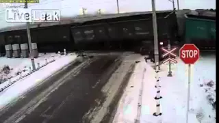 TRUCK HIT BY 2 TRAINS | SHOCKING CRASH VIDEO