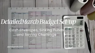 DETAILED MARCH BUDGET SET-UP | Cash Envelopes, Sinking Funds and Bill Binder