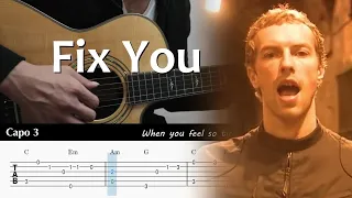 Fix You - Coldplay - Fingerstyle Guitar TAB Chords