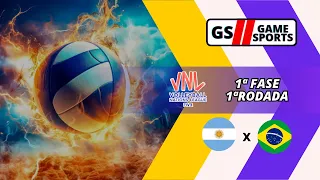 ARGENTINA X BRASIL | NATIONS LEAGUE DE VÔLEI MASCULINO 2024 | 1ª RODADA | NARRAÇÃO AO VIVO