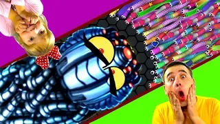 BECOME THE HUGE Littlebigsnake! DAD and ARINA playing SNAKES Slither simulator.io TOP games!