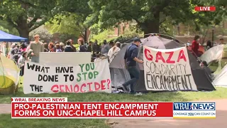 Pro-Palestinian tent encampment forms at UNC-Chapel Hill