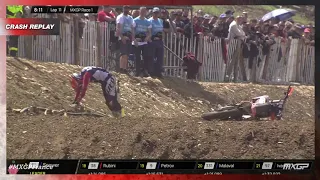 Forato crash | MXGP Race 1 | MXGP of France 2023 #MXGP #Motocross