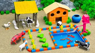 DIY how to make Cattle Farm Village - Cow, Horse Farm Diorama- Barn Animal -Animal Farm-water supply