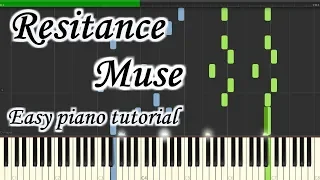 Resistance - Muse - Very easy and simple piano tutorial synthesia planetcover