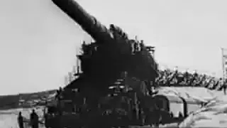 Heavy German artillery firing on Sevastopol in WW2, 1942, "Schwerer Gustav" and "Thor"