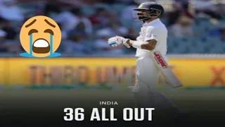 Indian team all out on 36 runs 🙄 | Ind vs Aus first test match | lowest inning a India | blue trolls