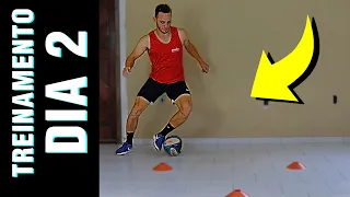 TREINO DE FUTEBOL EM CASA COM BOLA | Dia 2 Core, Controle de bola e Drible