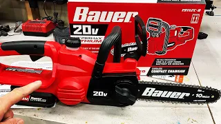 Honest Review Of The Bauer 20 Volt, 10” Cordless Battery Operated Chainsaw! / Lots Of Power!