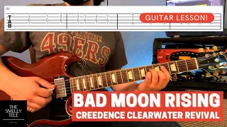 Bad Moon Rising, Guitar Lesson! LIKE THE RECORD!! Creedence Clearwater Revival