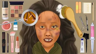 Makeup ASMR Homeless transformation animation | Caring for homeless who have not washed in 10 years