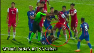 SITUASI PANAS JDT VS SABAH, EMBALO HAMPIR "PlJAK" LEANDRO..