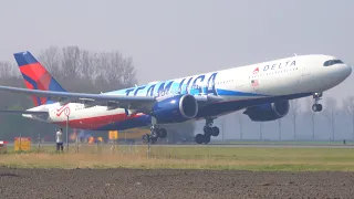 4K Amsterdam Schiphol Polderbaan HEAVY Departures A380 China Southern, Wamos Air And More!