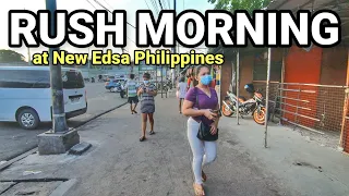 BUSTLING MORNING | Walking Street at Edsa Commonwealth Avenue Philippines [4K] 🇵🇭