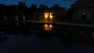 ✨ 🌊 Minecraft Night Time Lakeshore Cabin Ambience w/nature sounds and music to Sleep/Study/Relax 🌊 ✨