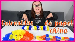 COMO HACER GUIRNALDAS DE PAPEL  CHINA | CADENAS DE PAPEL | DECORACIÓN PARA FIESTAS