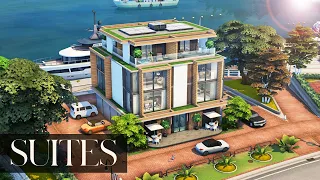 BAY SUITES + Let's COLLAB! | Multi-Unit | Fitness, Sauna, Terrace, Garage | The Sims 4: Speed Build