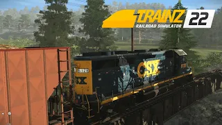 Trainz Railroad Simulator 2022  - CSX GP40-2 - Badgers Pass - Woodchips session