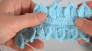 Amazing Crochet  LEAF Trim/ Easiest and Quick Crochet Border/How to Crochet Edging