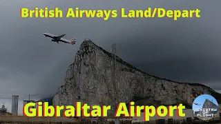 British Airways Landing and Departing at Gibraltar with Levante Cloud