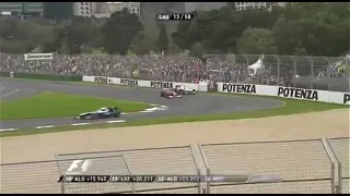 Fernando Alonso overtake on Pedro de la Rosa Australian GP 2010