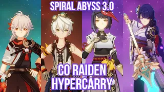 【GI】C0 Raiden Hyper carry Full Star Clear Showcase - Spiral Abyss 3.0 Floor 12 Both Halves