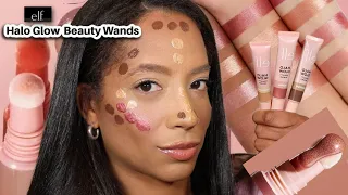 Testing ELF Halo Glow Beauty Wands | NEW Drugstore Contour + Blush + Highlight Makeup