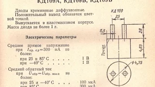 Справочные данные отечественных кремниевых диодов КД109 (А,Б,В)