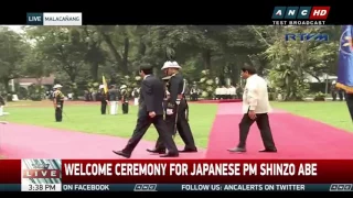 Duterte welcomes Japan's Abe in Malacañang
