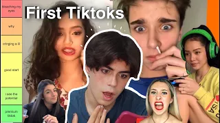 reacting to tiktokers FIRST TIKTOKS (and ranking them 😏‼️)