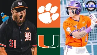 #3 Clemson vs Miami Highlights (INCREDIBLE!) | 2024 College Baseball Highlights