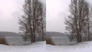 3D VR: Weißes Potsdam 2021: Neuer Garten - Schneegestöber im Park