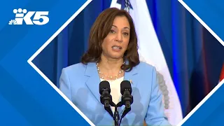 Vice President Kamala Harris arrives in Seattle for campaign events