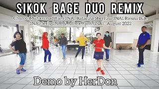 Sikok Bage Duo Remix Line Dance | Improver | Demo by HerDon