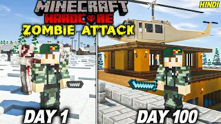 I Survived 100 Days in a Winter Zombie Apocalypse in Minecraft Hardcore...