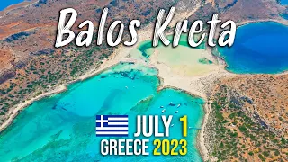 Balos Beach, Crete, walking tour 4k, Drone shots, Kreta, Greece 2023