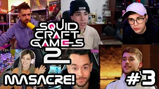 💀 TODAS LAS MUERTES EN SQUID CRAFT 2 DIA #3 | RECOPILACIÓN | MASACRE!!!!!