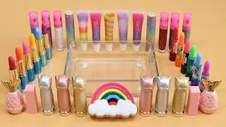 Mixing" Special Rainbow Lip Makeup" Into Slime!Satisfying Slime Video!★ASMR★
