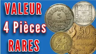 VALEUR de 4 des PLUS RARES Pièces Françaises MODERNES !