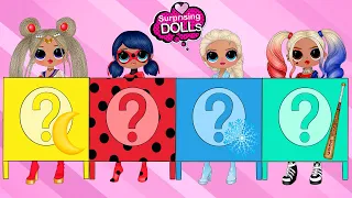 Ladybug, Elsa, Harley Quinn and Sailor Moon Clothes Switch Up - DIY Paper Dolls & Crafts