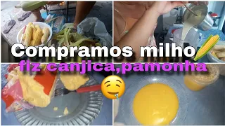 NOSSA TARDE maravilhosa | fiz canjica pamonha assamos e cozinhamos os🌽#milhoverde #canjica #pamonha