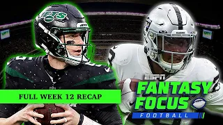 Full Week 12 recap + Who Flushed It | Fantasy Focus 🏈