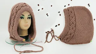 How to knit a HOOD 🧙 for ragged shoulder products, knitting, instruction in subtitles