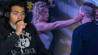 Dom Reacts to the First FEMALE Slap Fight